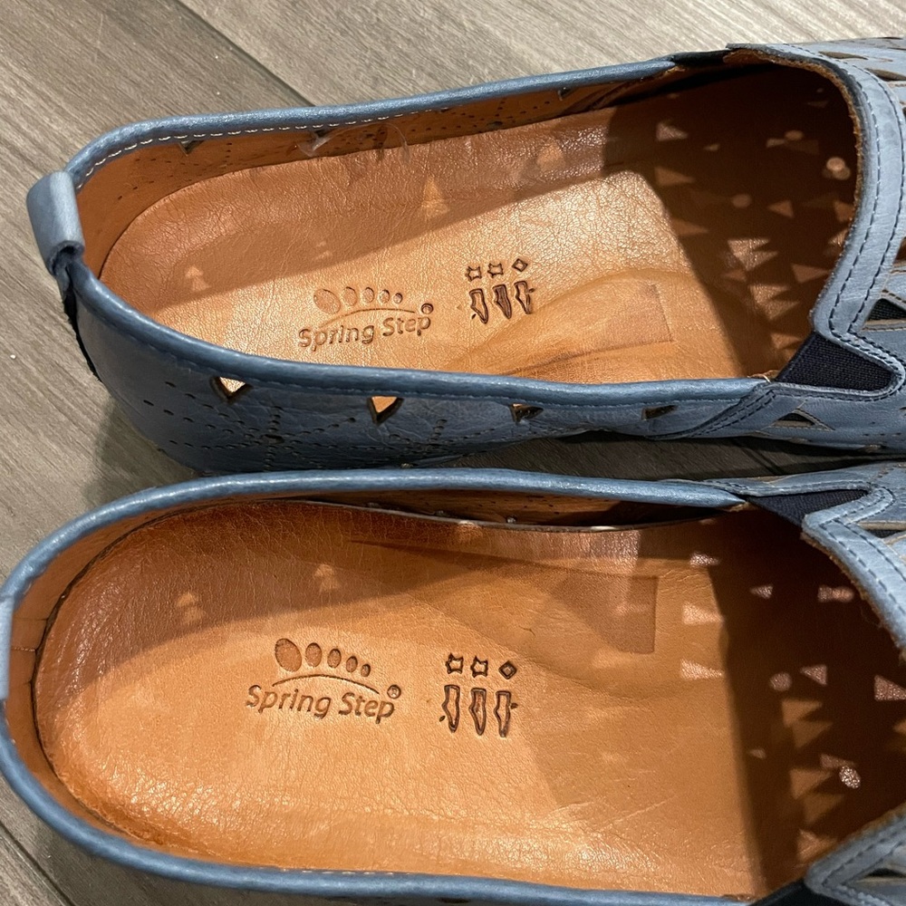 Leather Spring Step Fusaro Grey-Blue Loafer Shoe EU 43/ 11-11.5 - Picture 6 of 8